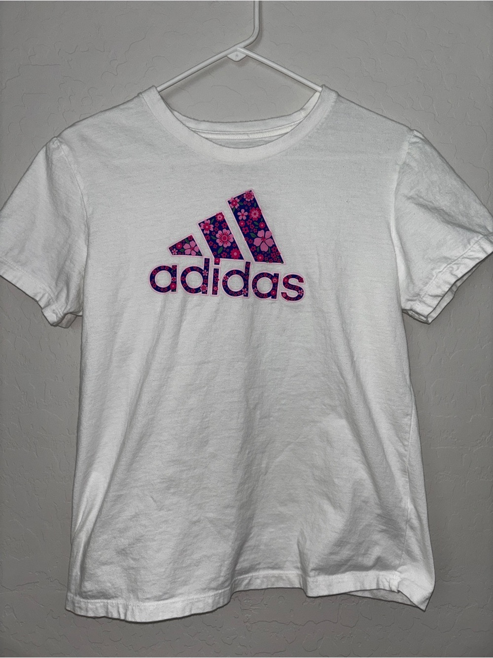 adidas White Floral Tee